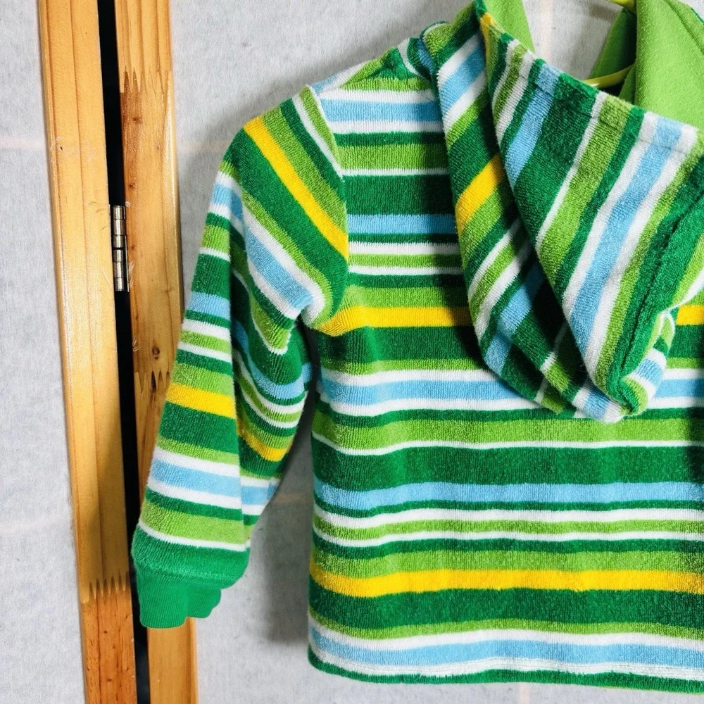 OshKosh Baby Terry Striped Fleece Jacket Jumper Light Green‎ Size XXL 12-18M